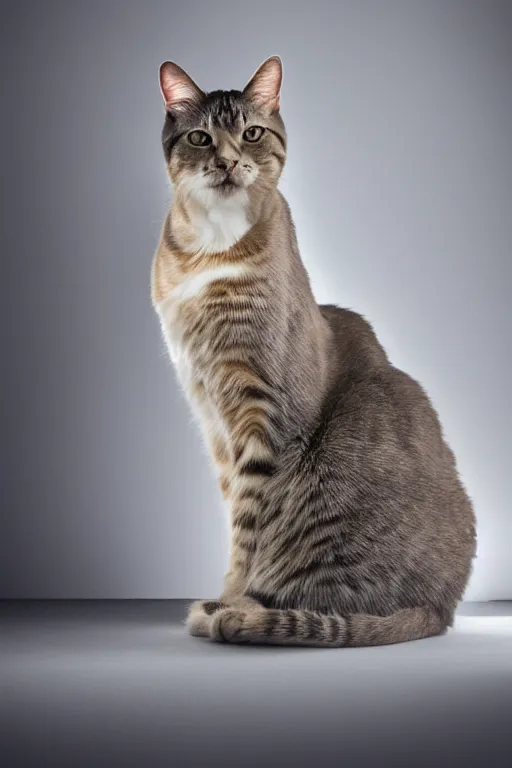 Prompt: a cat sitting isolated, studio lighting