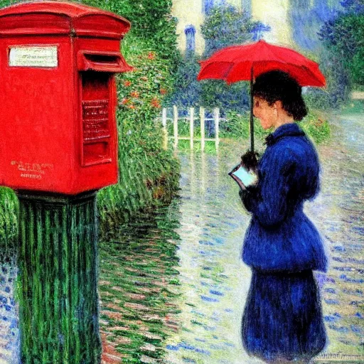 Image similar to post box full if love letters under the rain by monet
