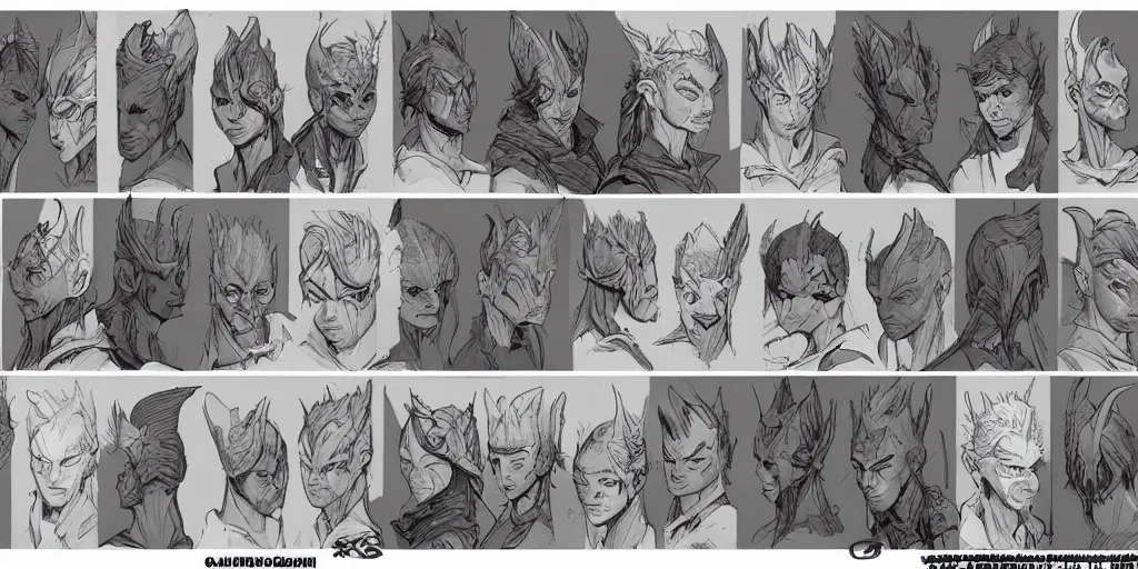 Prompt: concept art of young boy, fantasy art, d & d, game characters head designs, unique heads, by jean giraud and artgerm, color comics style, clean line