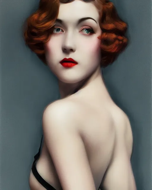 Image similar to artgerm and wlop close portrait digital realist painting of a 1 9 2 0 s beautiful woman at a party in a mansion, strong contrast, unreal engine, hyper realism, realistic shading, cinematic composition, realistic render, octane render, detailed textures, photorealistic, ultrawide shot, 3 5 mm film