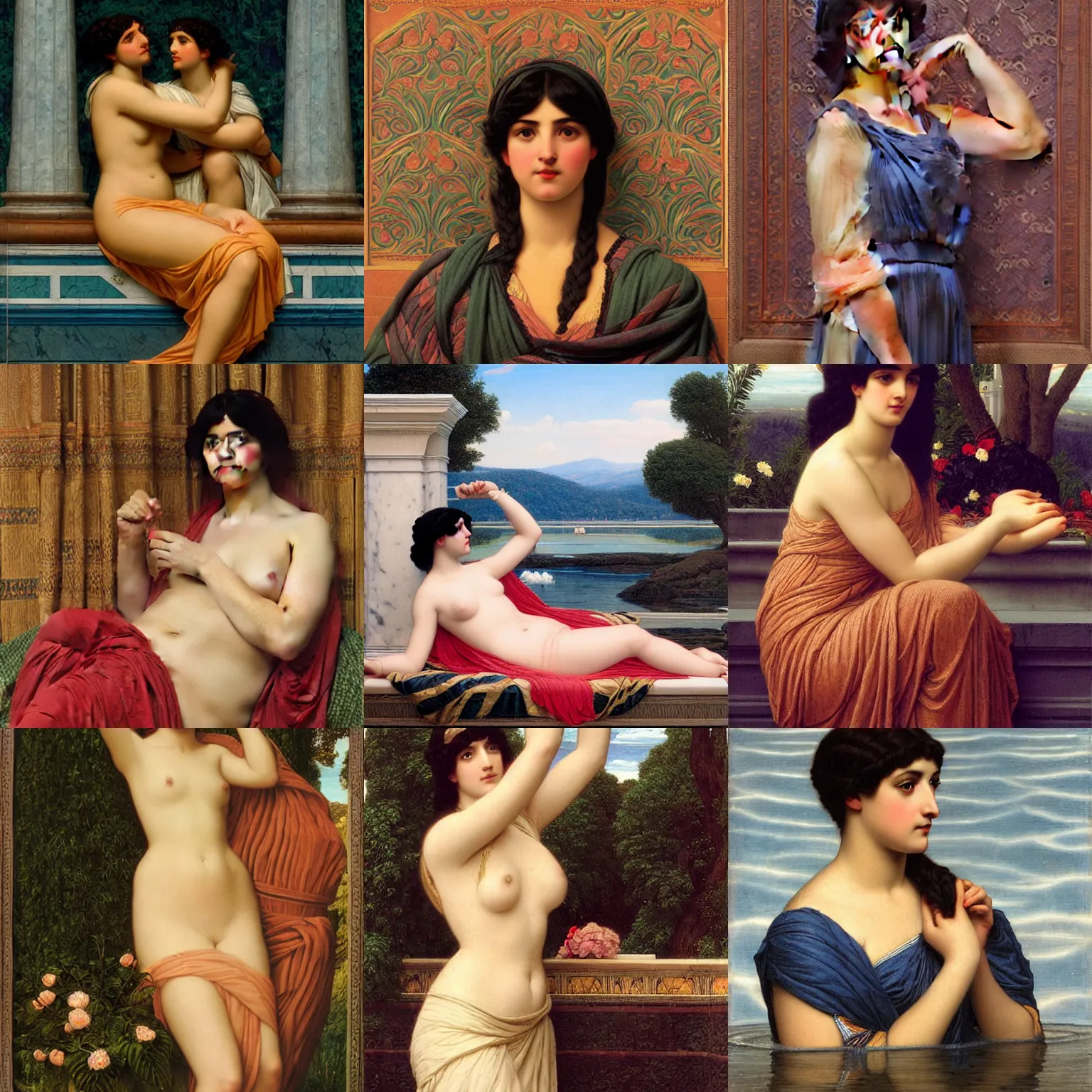 Prompt: an artwork by john william godward