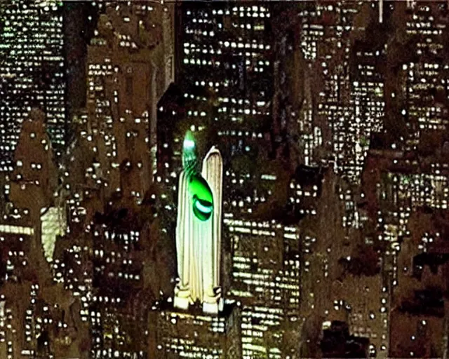 Image similar to [alien invasion] ufo footage spotted at new york city. there is explosions all over the city. 9/11 inspired.