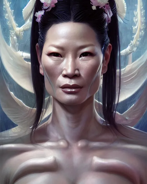 Prompt: beautiful gemini fantasy character portrait, lucy liu kill bill, ultra realistic, wide angle, intricate details, anatomy artifacts, highly detailed by peter mohrbacher, hajime sorayama, wayne barlowe, boris vallejo, aaron horkey, gaston bussiere, craig mullins