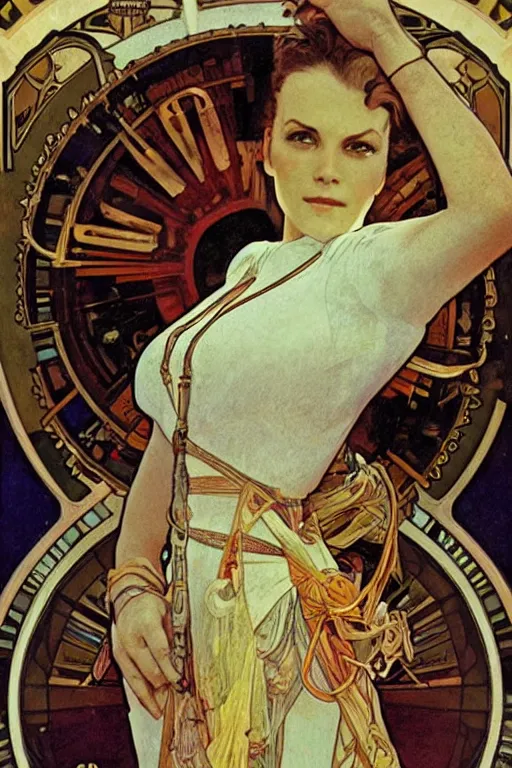 Prompt: a ship in a bottle but instead of a ship it is jack nicholson in the bottle, painting by alphonse mucha and artgerm and greg rutkowski