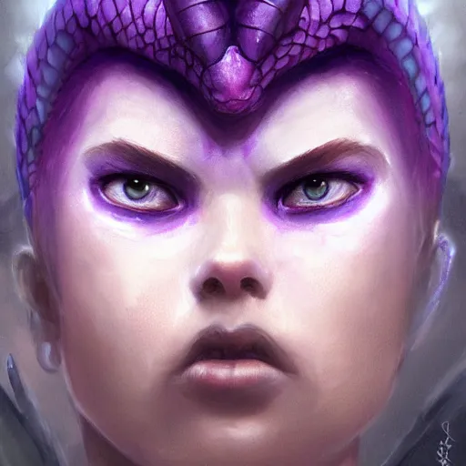 Prompt: a portrait of a violet snake-head, snake head, two fangs, violet theme, epic fantasy digital art style, fantasy artwork, by Greg Rutkowski, fantasy hearthstone card art style