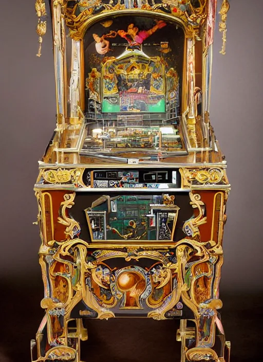 Image similar to rococo-style pinball machine