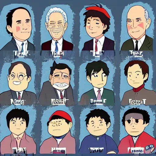 Prompt: the presidents of the united states in the style of studio ghibli