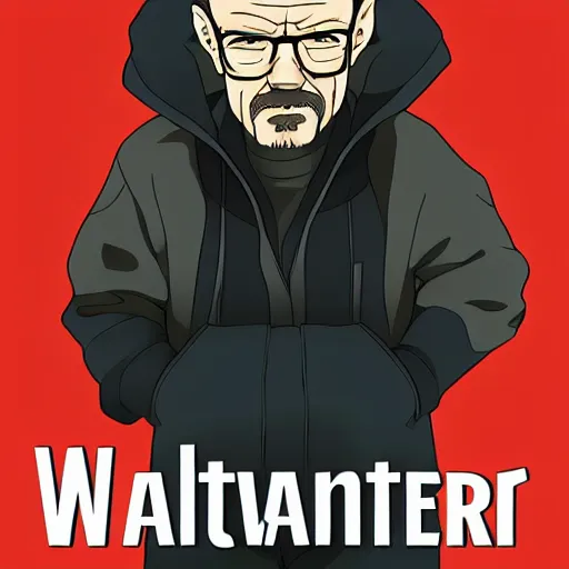 Prompt: walter white anime cover, 4 k, poster art, cinematic