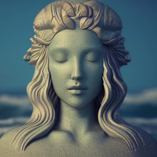 Prompt: goddess of the waves, 3d, octane rendering, photorealistic