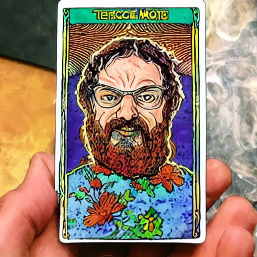 Image similar to Terence McKenna tarot card
