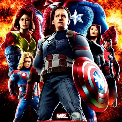 Prompt: the famines as marvel's avengers, movie poster