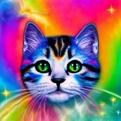 Prompt: rainbow cosmic kitten