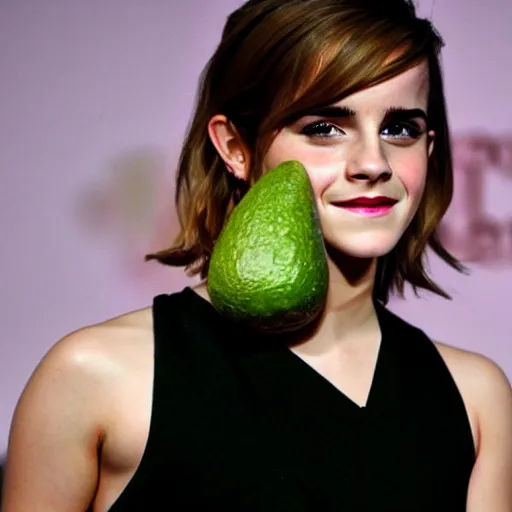 Image similar to emma watson as an avocado