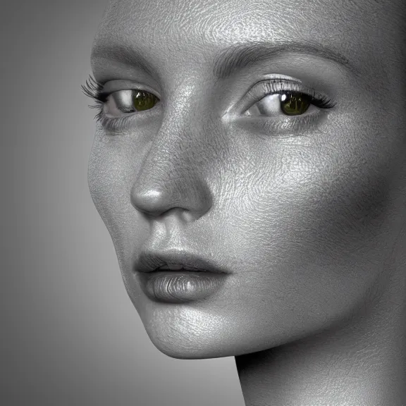 Image similar to a highly detailed 3 d render dark portrait of a woman in the style of chris cunningham and in the style of andrzej dragan, photo manipulation, dramatic lighting