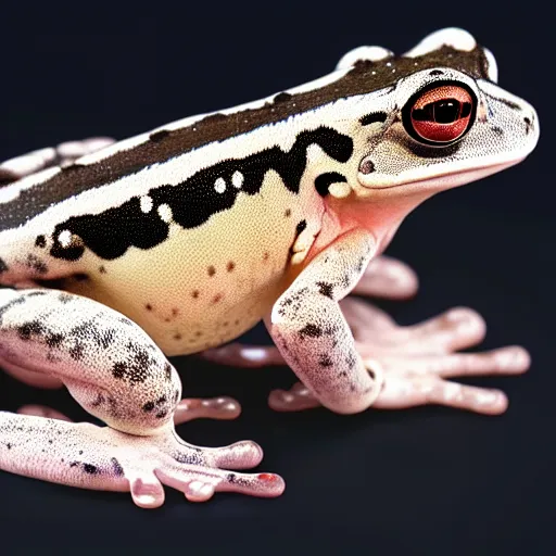 Prompt: “A beautiful ultradetailed digital painting of Amazon milk frog, light effect, very detailed, by beeple, Makoto Shinkai, 4k, Trending on artstation, ultrawide lens”