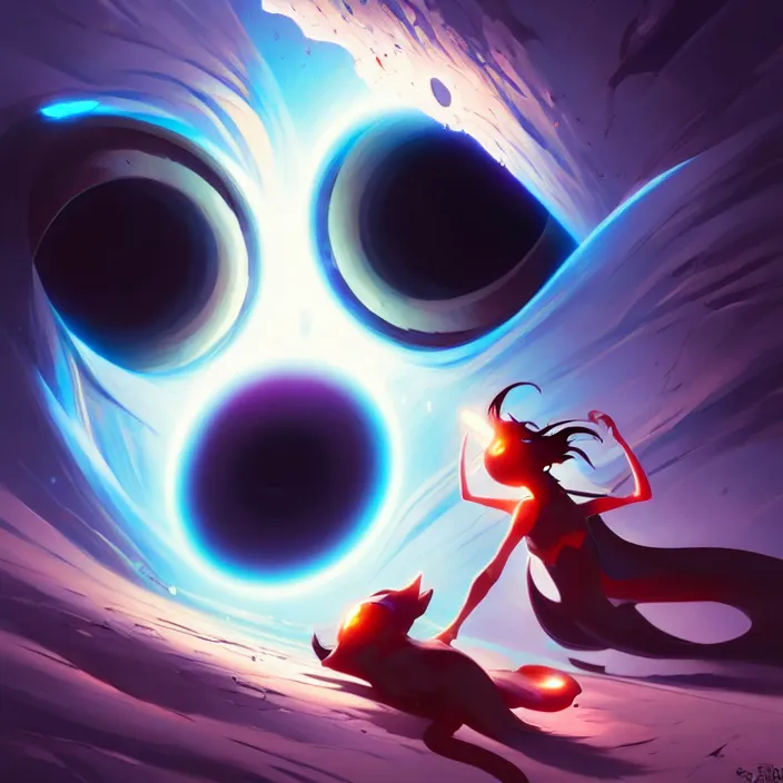 Image similar to two black holes colliding close - up, in marble incrusted of legends official fanart behance hd by jesper ejsing, by rhads, makoto shinkai and lois van baarle, ilya kuvshinov, rossdraws global illumination