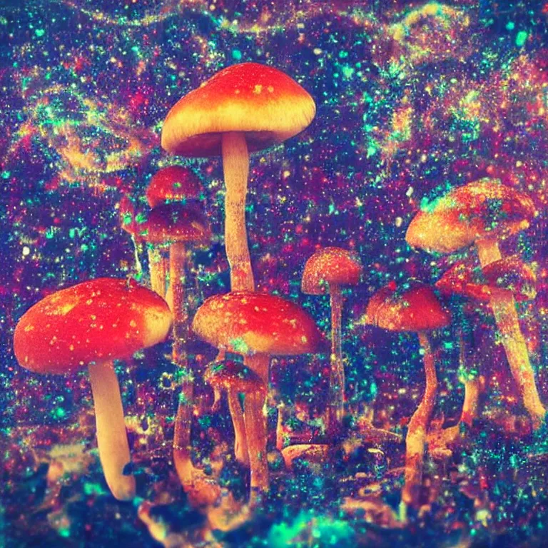 Image similar to double exposure of dally life, symbols of live, explosion, cyber mushroom city, love is the most relevant theme, love is infinity, love is begin of all, 8 k resolution, artistic mode, artistic, trending on instagram, long exposure, love art, serious, fantasy and dreams vibes, mushrooms style and macro style, colorful picture