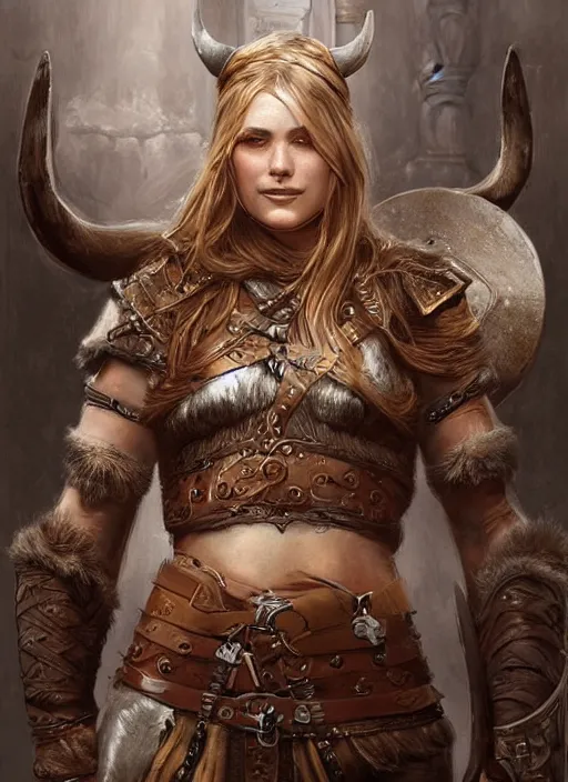 Image similar to digital _ painting _ of _ female viking _ by _ filipe _ pagliuso _ and _ justin _ gerard _ symmetric _ fantasy _ highly _ detailed _ realistic _ intricate _ port