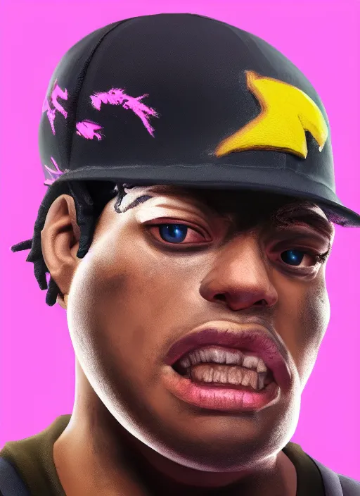 Prompt: close - up shot of the rapper ski mask the slump god as a fortnite skin, au naturel, hyper detailed, digital art, trending in artstation, cinematic lighting, studio quality, smooth render, unreal engine 5 rendered, octane rendered, by riot games epic games rockstar games ubisoft