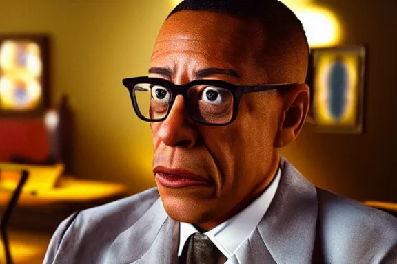 Image similar to “ very very intricate pixar movie screenshot of gus fring, rendered in octane 8 k with detailed cinematic lighting and shading, award - winning crisp details ”