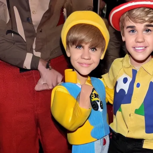 Image similar to Justin Bieber Dressed as Woody from Toy Story 4