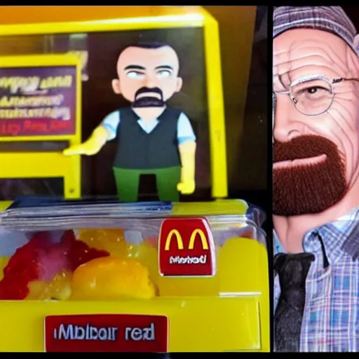 Image similar to a breaking bad themed happy meal in mcdonalds