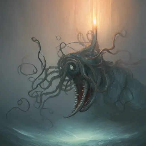 Image similar to lovecraftian horror by wlop