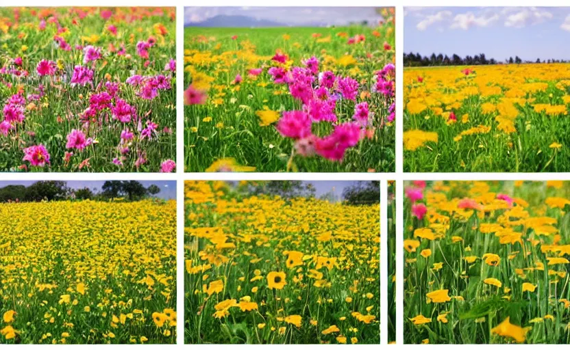 Image similar to scrapbook photos of fields full of flowers