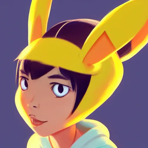 Image similar to face icon stylized minimalist an asian girl in a pikatchu costume, loftis, cory behance hd by jesper ejsing, by rhads, makoto shinkai and lois van baarle, ilya kuvshinov, rossdraws global illumination