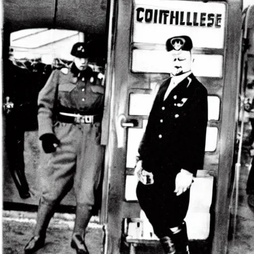 Image similar to Hitler as terminator at a Wafflehouse