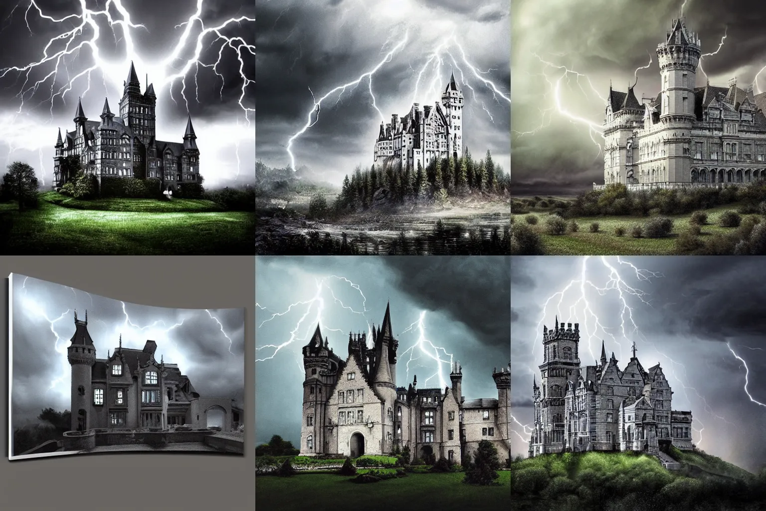 Image similar to A extremely highly detailed majestic hi-res beautiful, highly detailed painting of a white brick immaculate castle in black scary storm clouds high detail,ethereal, dramatic lightning, rim light, hyperrealistic, photorealistic, octante render, elegant, cinematic, high textures, hyper sharp, 8k, insanely detailed and intricate, graphic design, cinematic atmosphere, hypermaximalist, hyper realistic, super detailed, 4k HDR hyper realistic high quality by Michelangelo Merisi da Caravaggio,