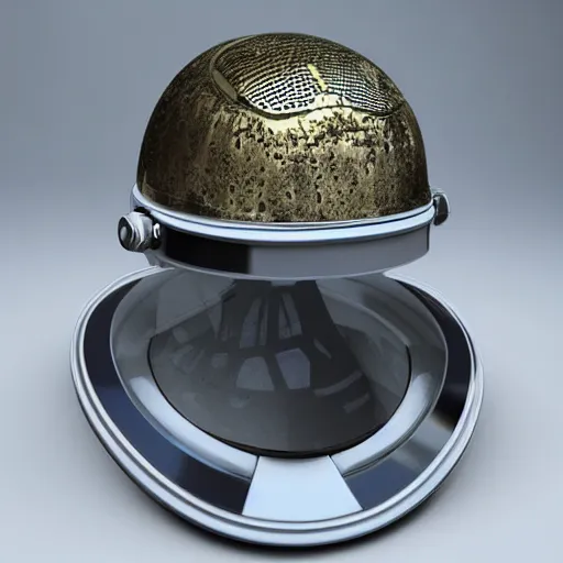 Image similar to highly detailed futuristic alien space helmet product photo