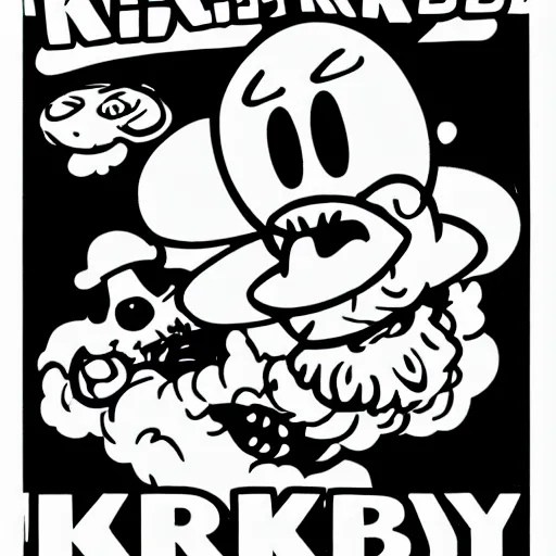 Image similar to kirby krackle, black and white only