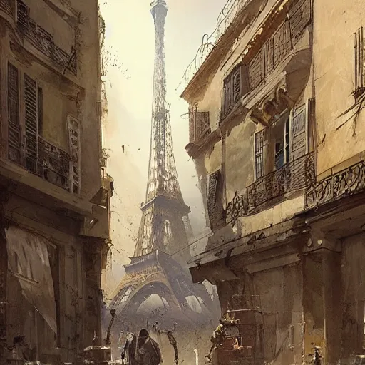 Image similar to paris france geog darrow greg rutkowski