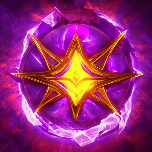 Image similar to purple magic mana symbol, epic legends game icon stylized digital illustration radiating a glowing aura global illumination ray tracing hdr fanart arstation by ian pesty and katarzyna bek - chmiel