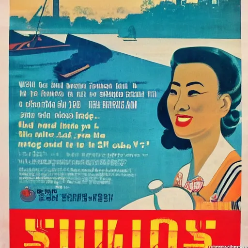 Image similar to A 1950s Singaporean propaganda poster