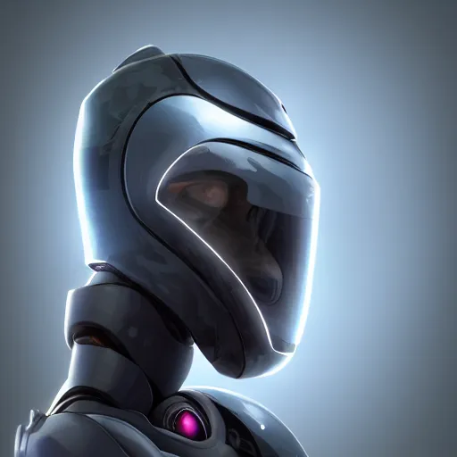 Prompt: very very beautiful furry art, bust profile picture of a male robotic anthro dolphin, dark visor covering face, snout under visor, commission on furaffinity, cgsociety, octane render, disney