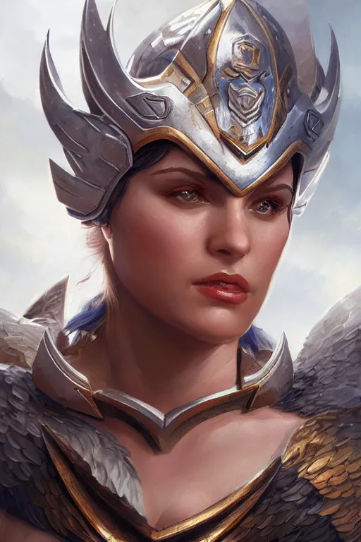 Image similar to amazon valkyrie athena, d & d, fantasy, portrait, highly detailed, headshot, digital painting, trending on artstation, concept art, sharp focus, illustration, art by artgerm and greg rutkowski and magali villeneuve