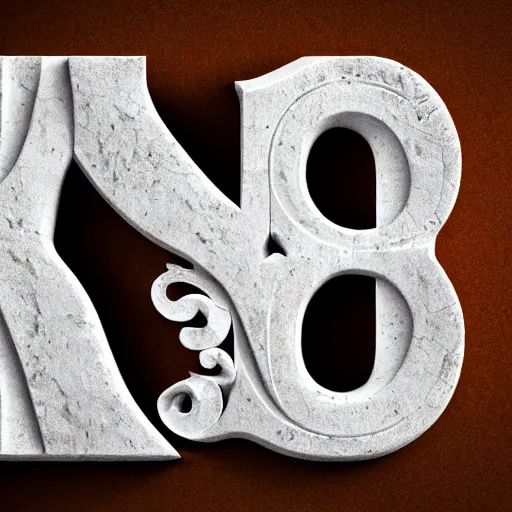 Image similar to letter S, carved in stone, roman inscription, single letter, minimal, trending dribbble, behance