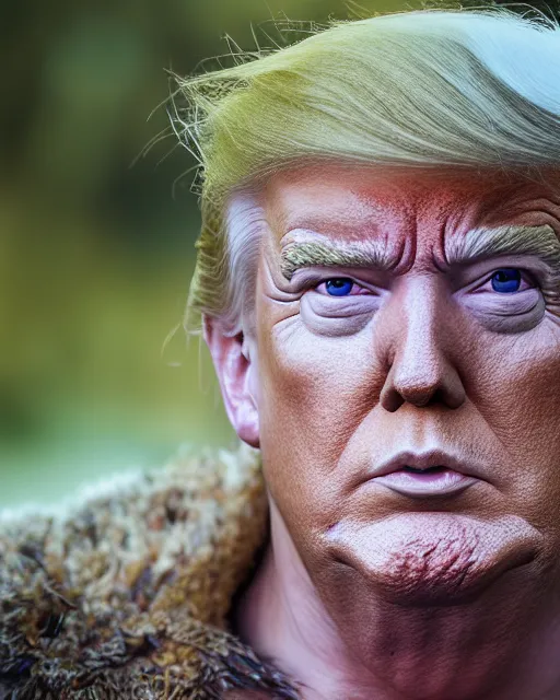 Prompt: award winning 5 5 mm close up portrait color photo of trump as songoku, in a park by luis royo. soft light. nikon d 7 5 0