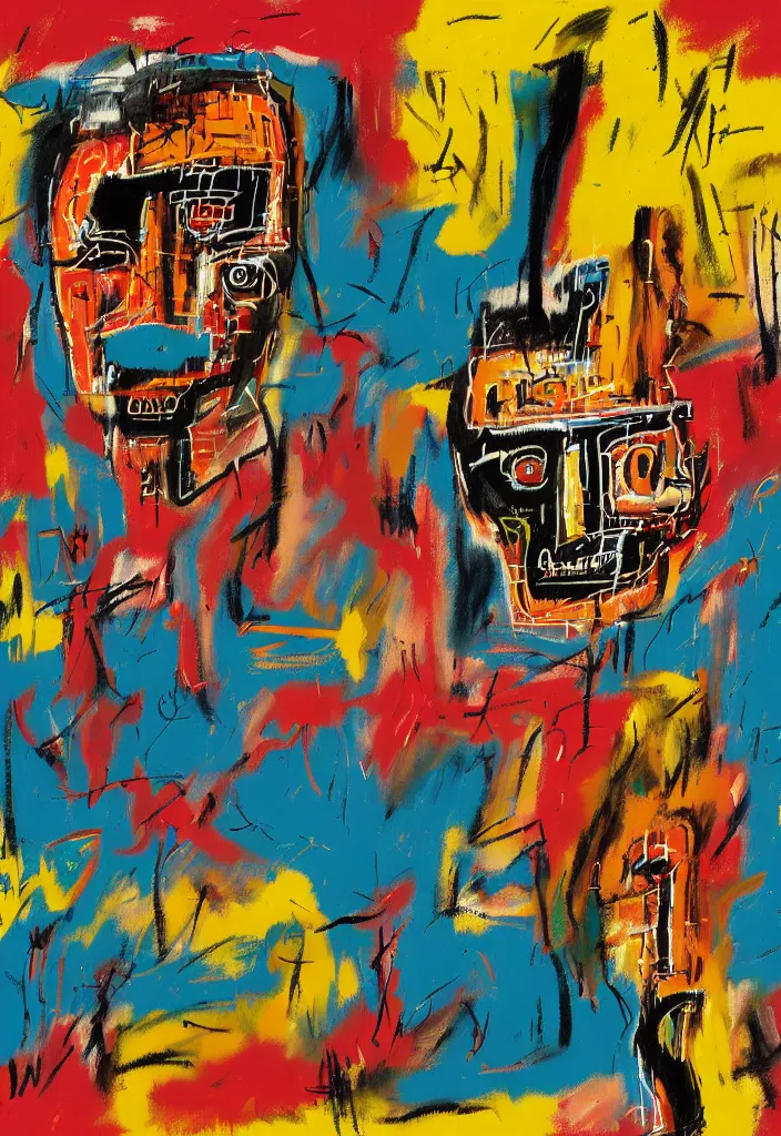 Image similar to komodo in the style of jean michel basquiat