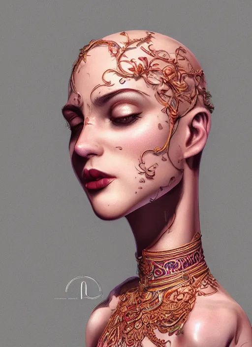 Prompt: perfect skin :: by Martine Johanna :: ornate, dynamic, particulate, rich colors, intricate, elegant, centered, artstation, smooth, sharp focus, octane render, 3d