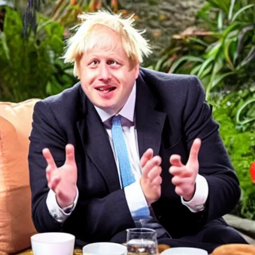 Prompt: Boris Johnson as a contestant on Love Island