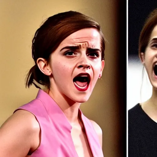 Image similar to emma watson yelling at xi jinping