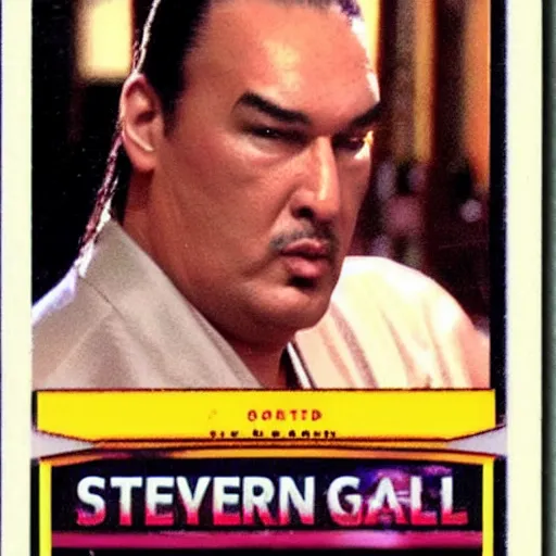 Image similar to Steven Seagal trading card poytail