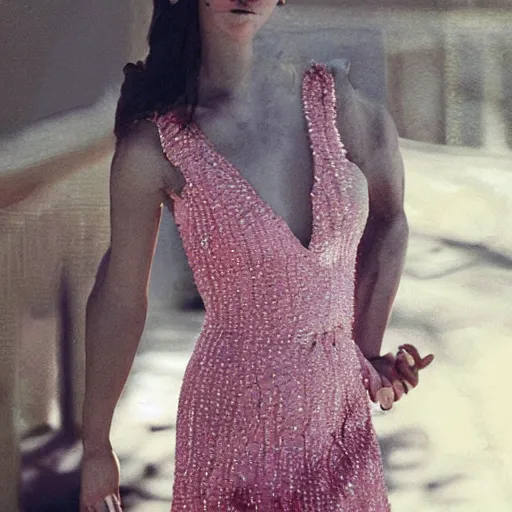Prompt: woman in pink dress, ultra realistic