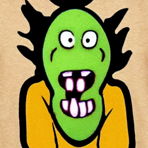 Prompt: pickle with a screaming face
