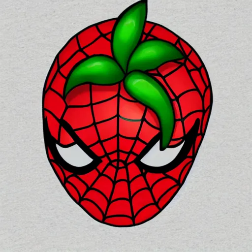 Prompt: an tomatoes with spiderman head