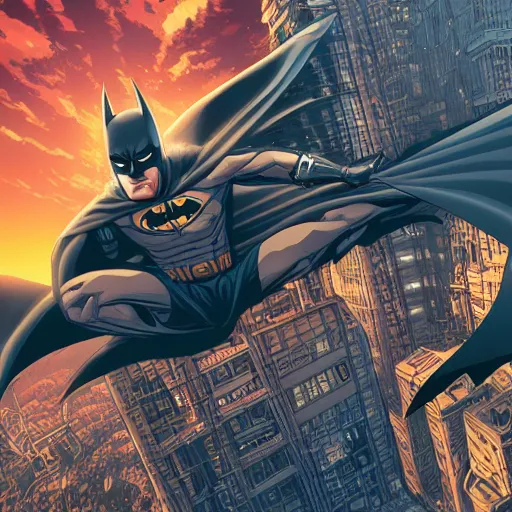 Prompt: the second coming of batman by dan mumford, yusuke murata, makoto shinkai, ross tran, cosmic, heavenly, god rays, intricate detail, cinematic, 8 k, cel shaded, unreal engine, featured on artstation, pixiv