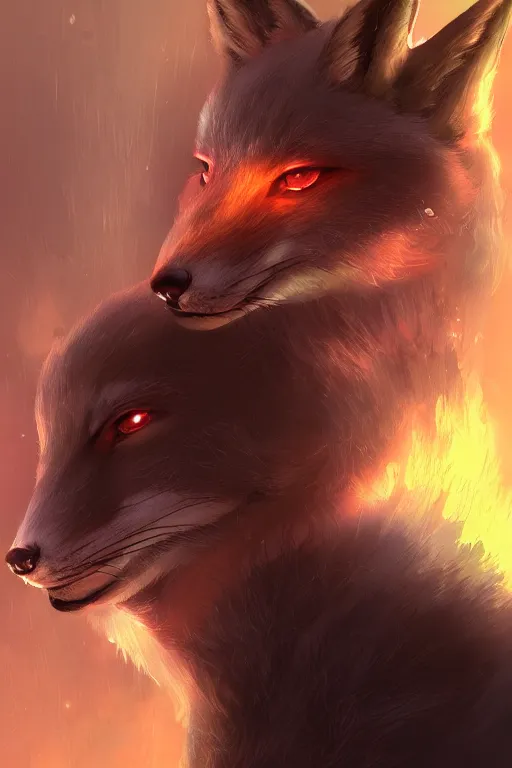 Image similar to a fox fursona, trending on artstation, by kawacy, furry art, digital art, cyberpunk, high quality, backlighting